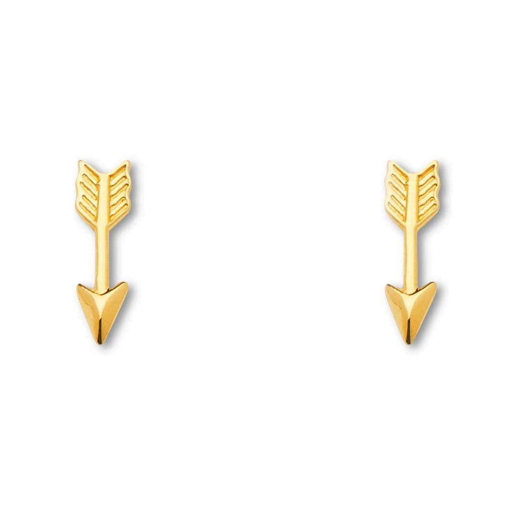 14K Gold Arrow Earrings | Minimalist Symbol Jewelry By Tehrani Jewelry